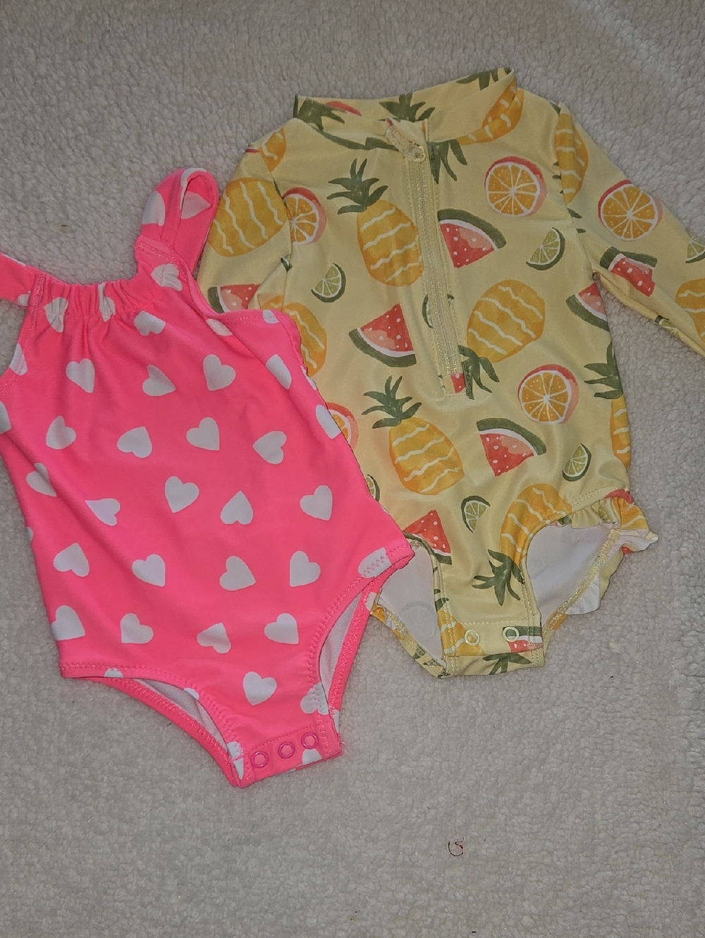 Baby Girl Snap Closure Bathing Suits 6-9 Months